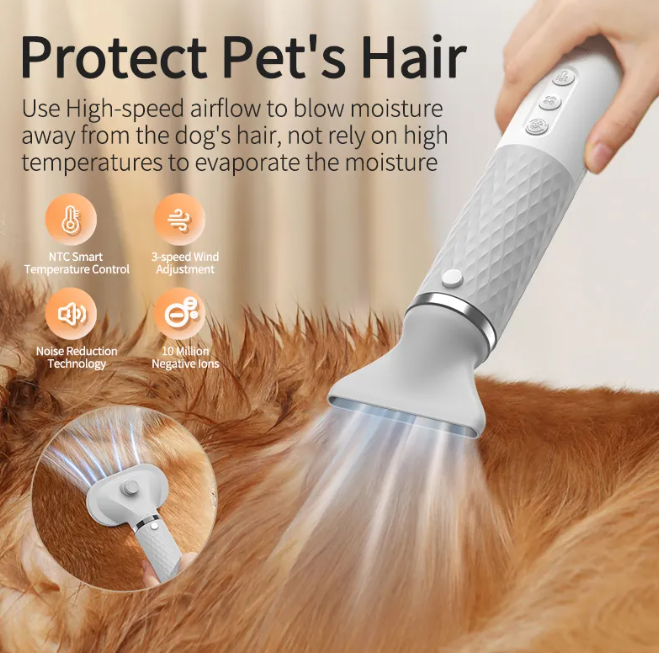 🐾 PawGroom™ 2-in-1 Haustier-Haartrockner & Pflegebürste